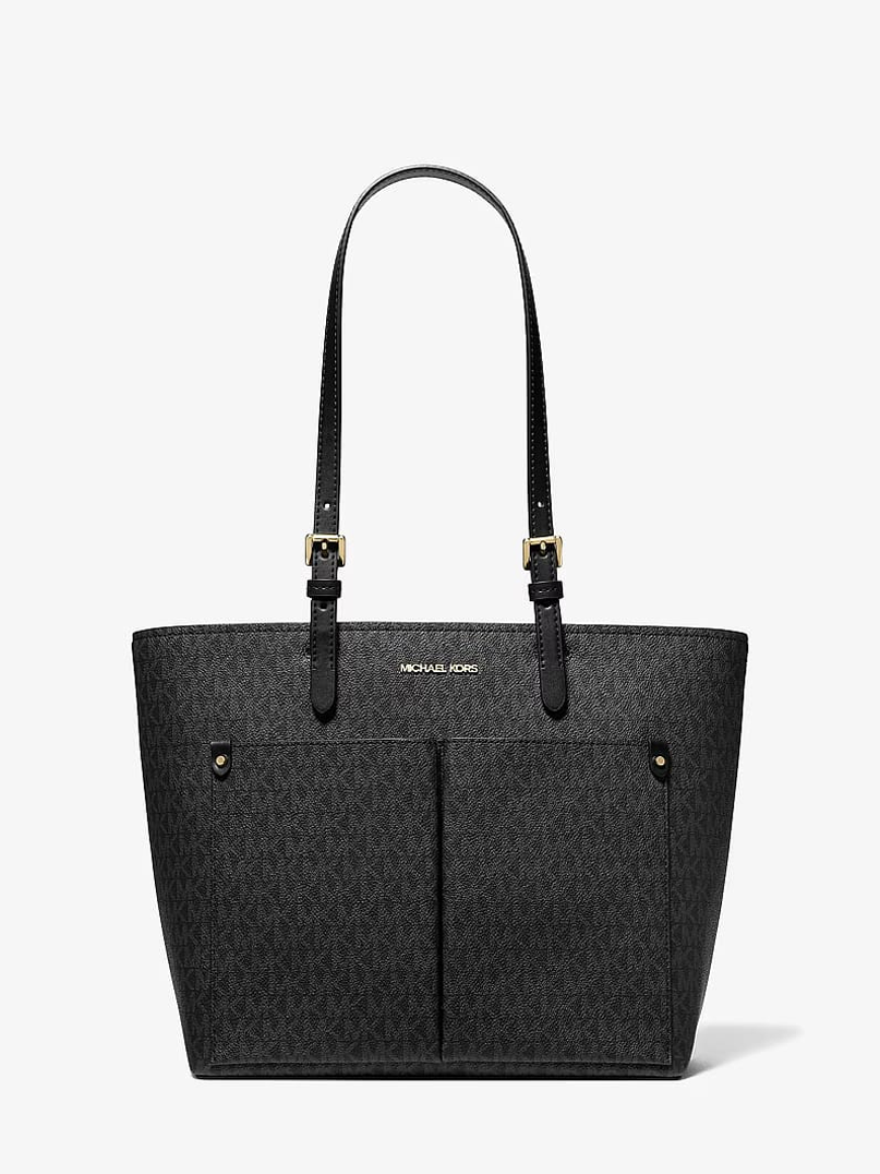 Michael Kors Jet Set Medium Signature Logo Pocket Tote Bag