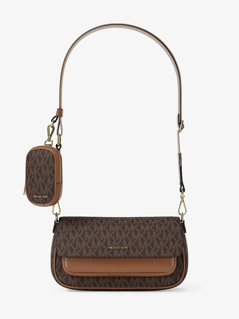 Michael Kors Monogram Flap Crossbody Bag with Tech/Coin Pouch