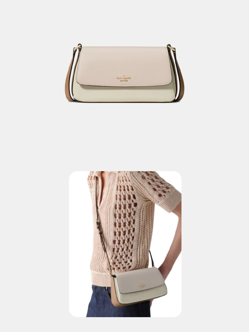 Kate Spade New York Colorblocked Leather Flap Shoulder/Crossbody Bag