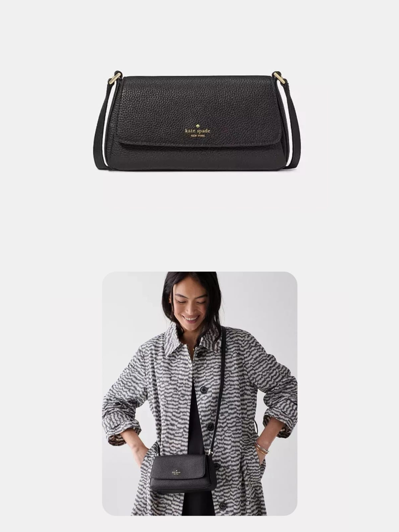 Kate Spade New York Pebbled Leather Flap Shoulder/Crossbody Bag