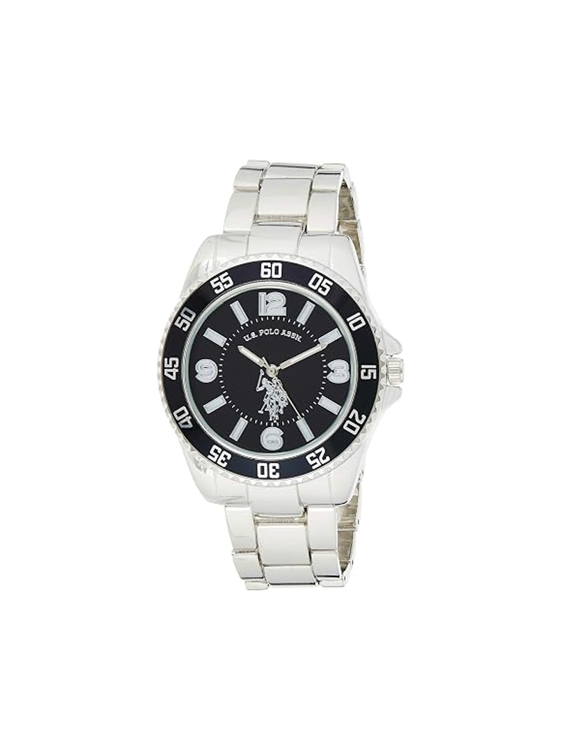 U.S. Polo Assn. Men's Diver Style Stainless Steel Watch – Black / Silver