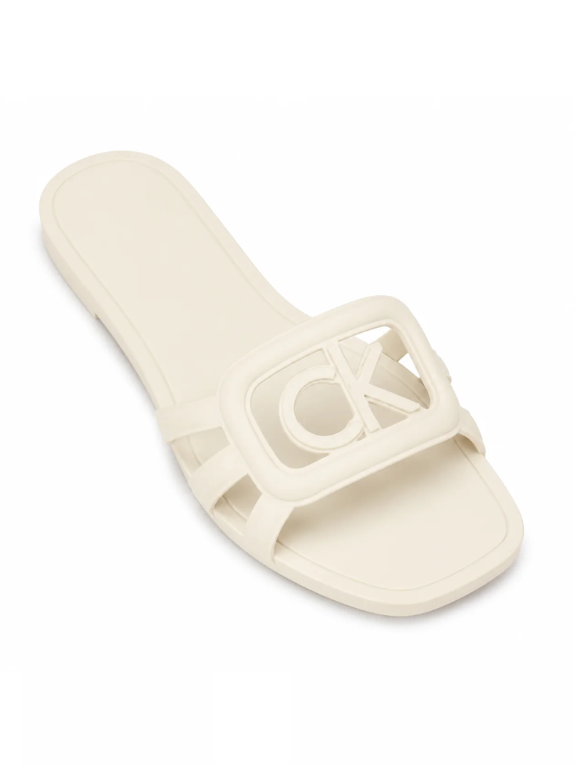 Calvin Klein Women's Monogram Flat Slide Sandals