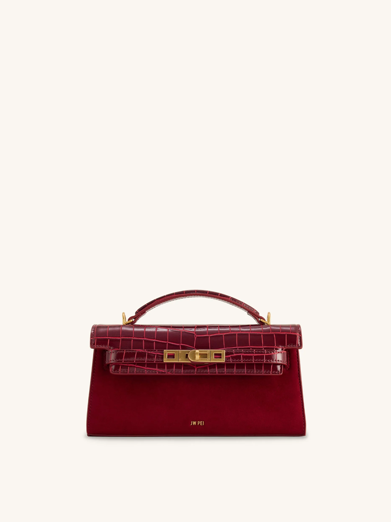 JW PEI Noor Faux Suede Top Handle Bag - Red
