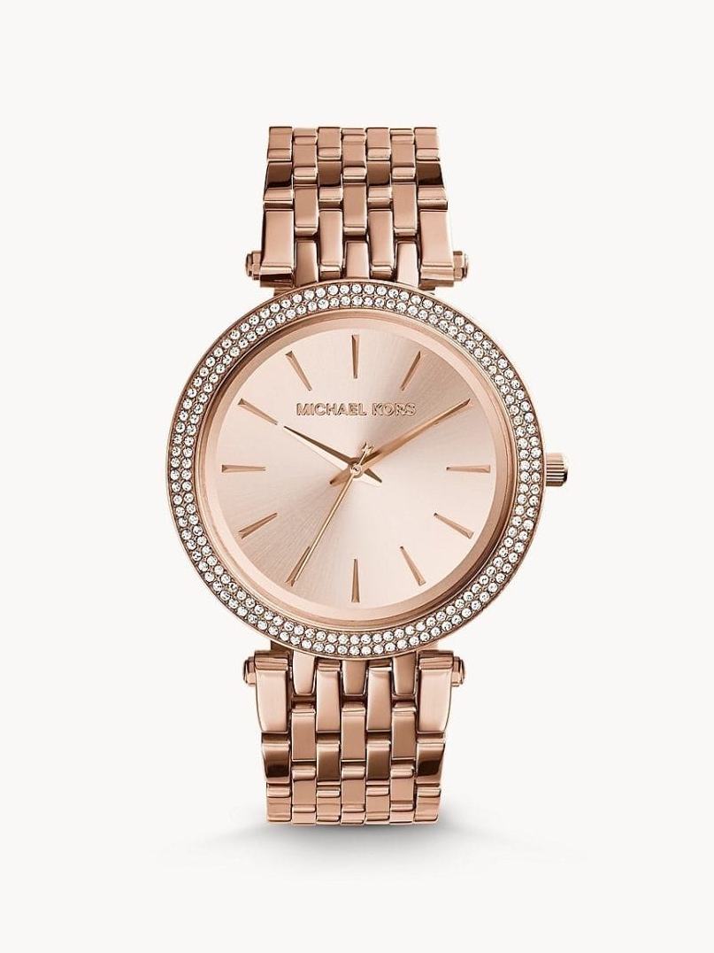Michael Kors Rose Gold-Tone Crystal Watch