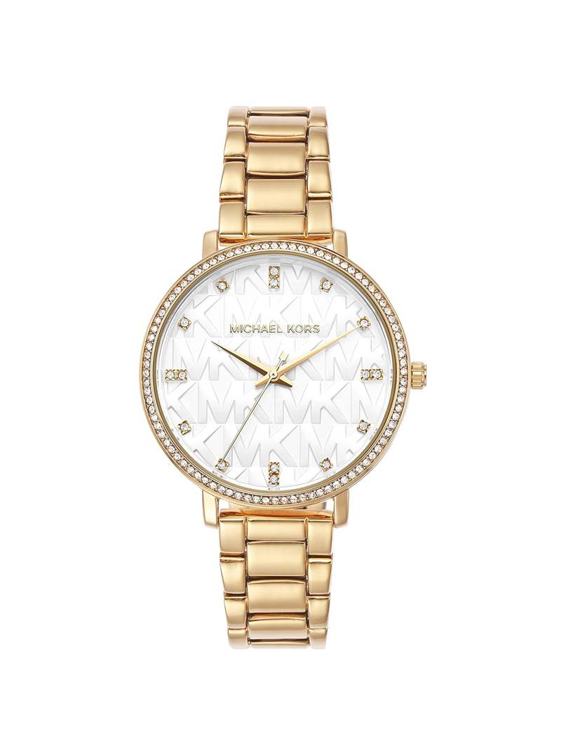 Michael Kors Gold-Tone MK Monogram Dial Watch