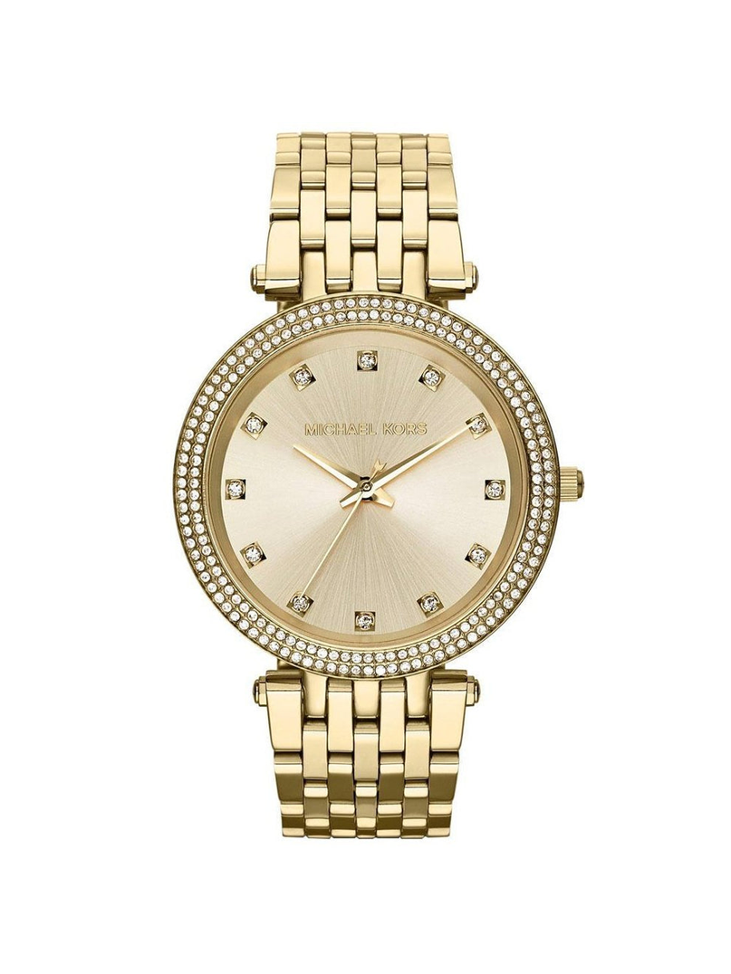 Michael Kors Gold-Tone Crystal-Set Hour Marker Watch