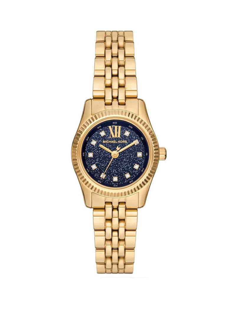 Michael Kors Gold-Tone Celestial Navy Glitter Dial Watch