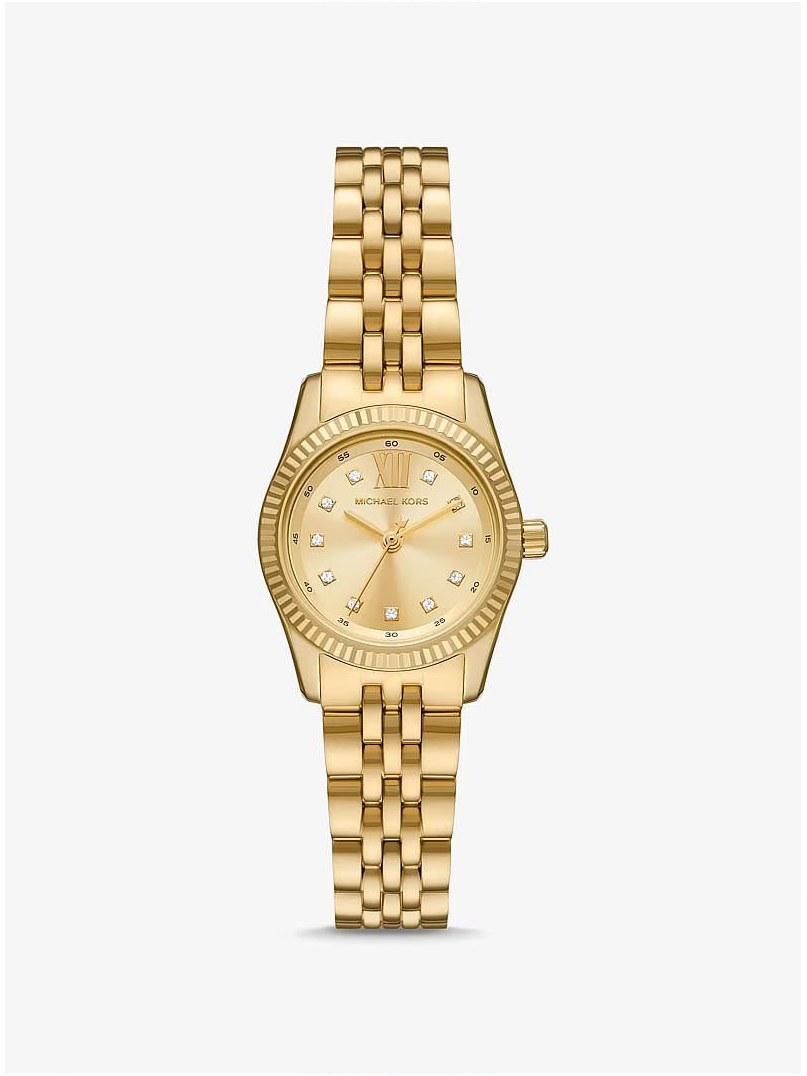 Michael Kors Gold-Tone Champagne Dial Fluted Watch