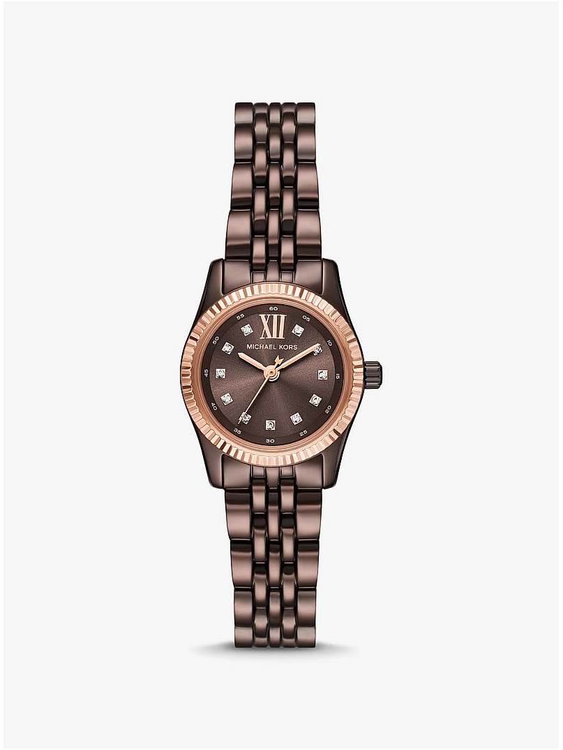 Michael Kors Chocolate Brown & Rose Gold-Tone Fluted Watch