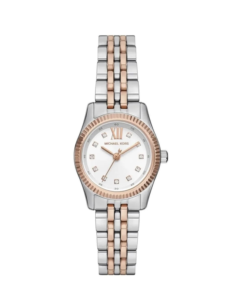 Michael Kors Two-Tone Silver & Rose Gold White Dial Watch