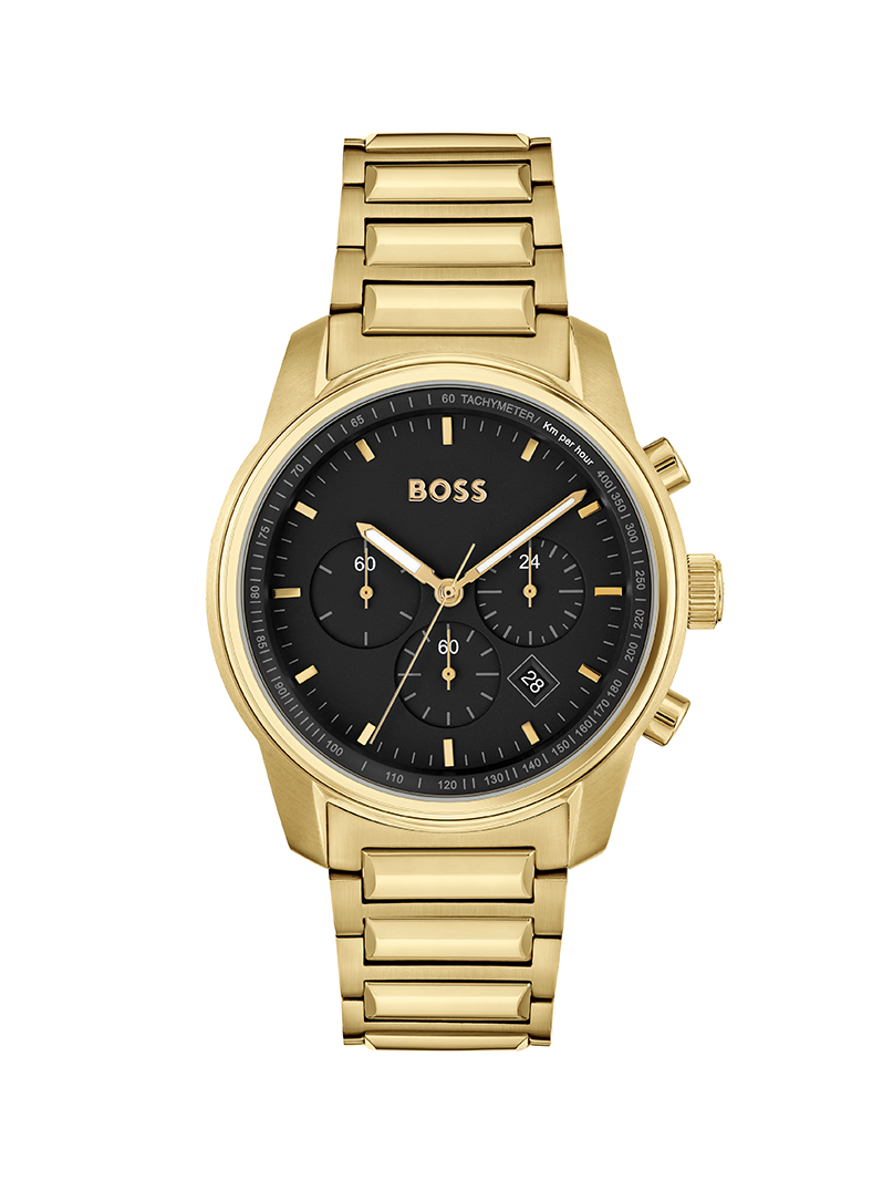 Hugo Boss Gold-Tone Black Dial Chronograph Watch