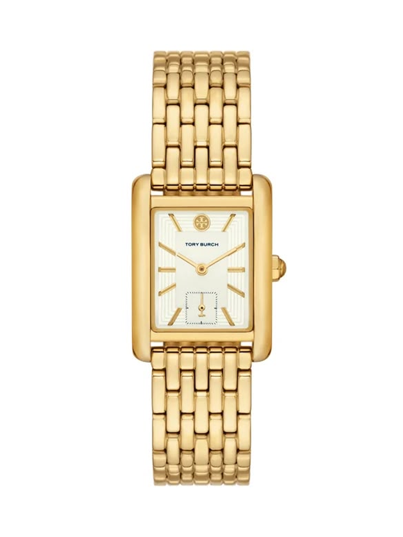 Tory Burch Eleanor Rectangular Gold-Tone Bracelet Watch